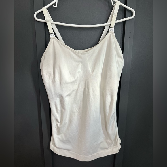 Nylon/Spandex White Nursing Camisole for Women - Picture 1 of 5